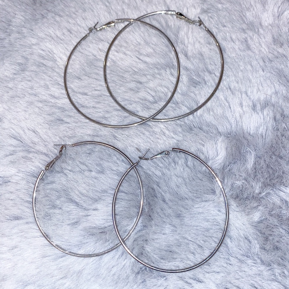 set of silver hoops